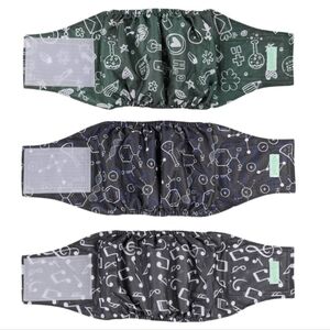 Science-Themed Male Dog Belly Bands - Size XL Potty Training Incontinance